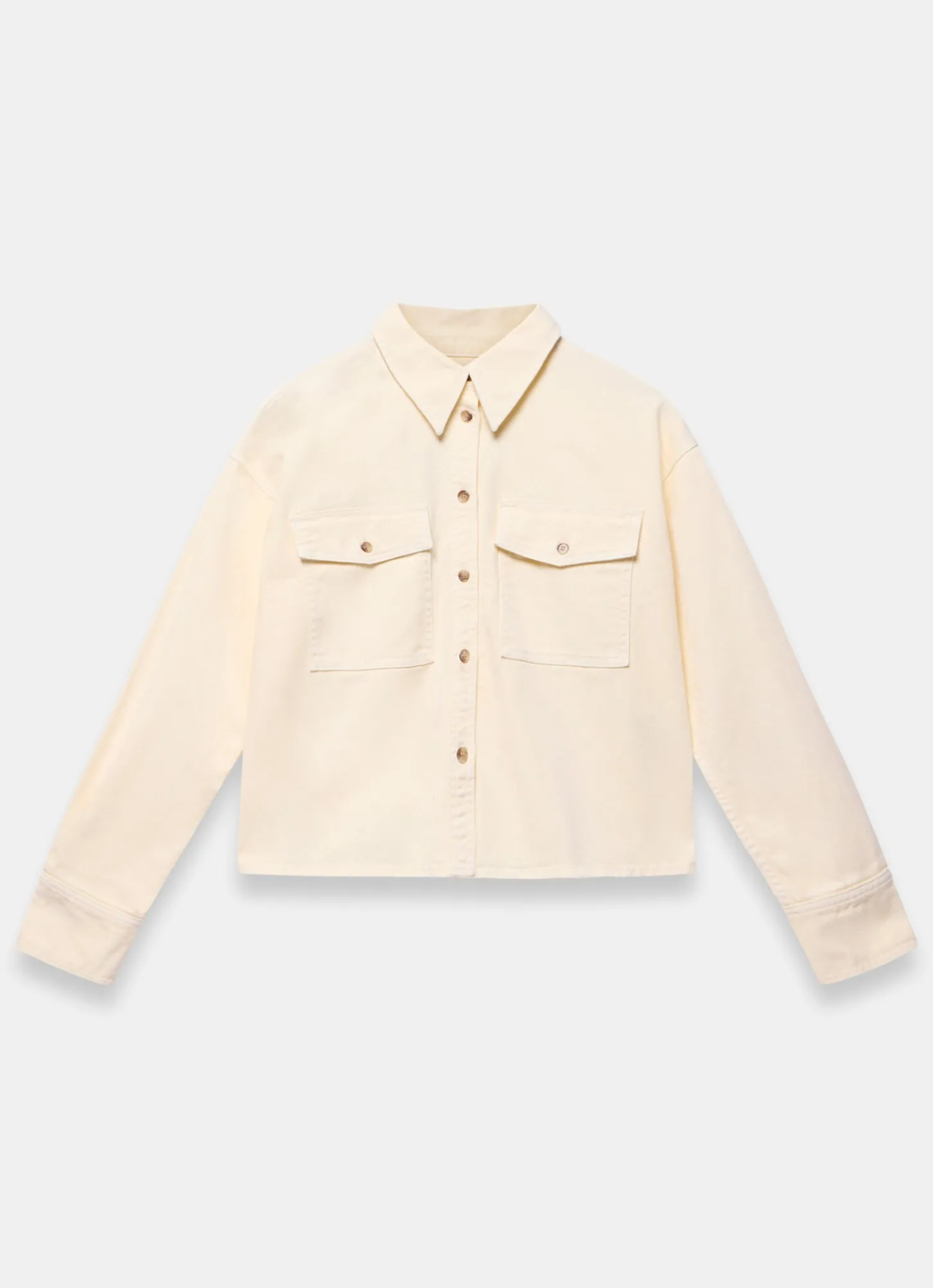 Yellow Denim Cropped Shirt