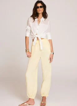 Yellow Linen Balloon Trousers