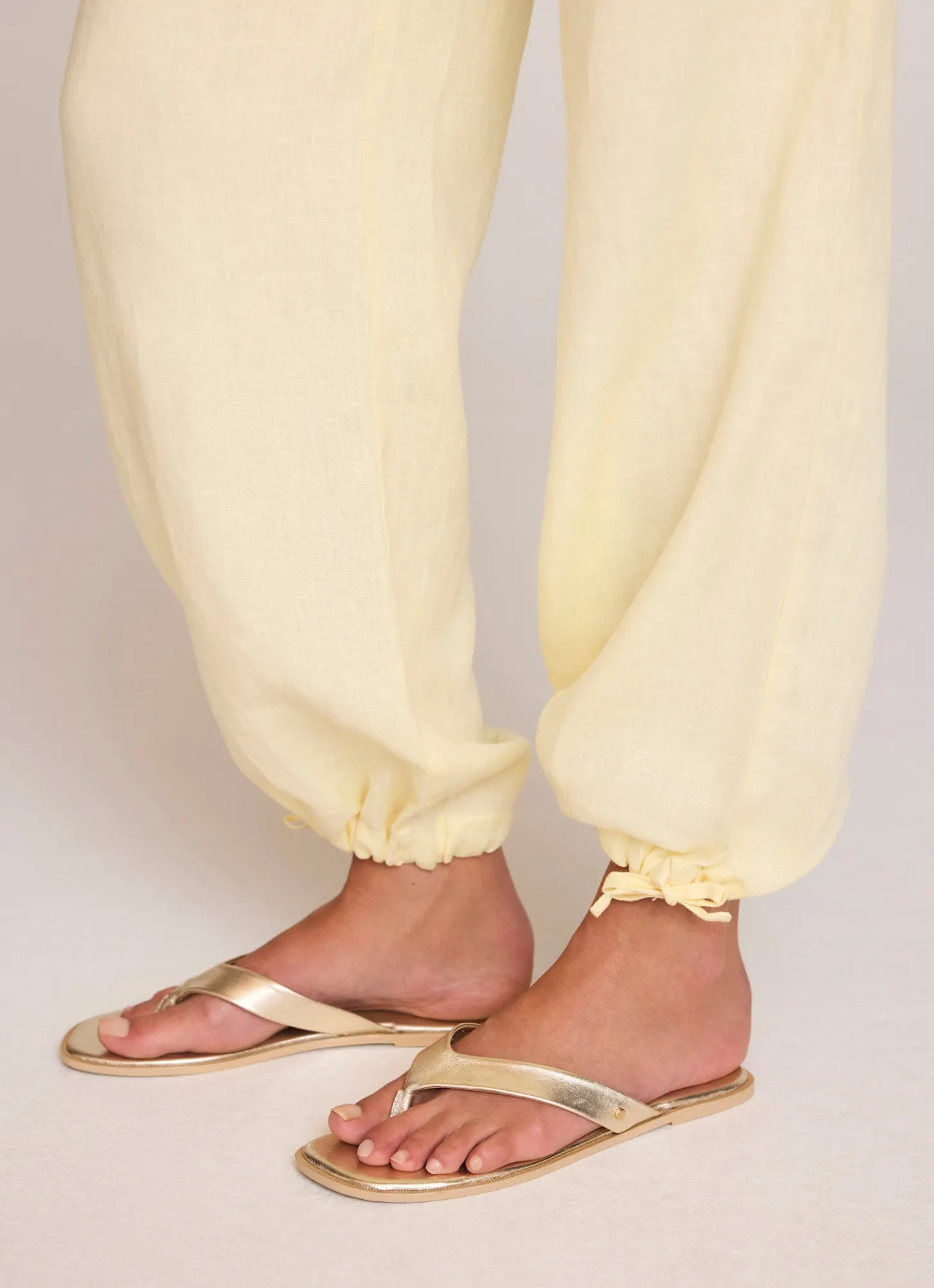 Yellow Linen Balloon Trousers