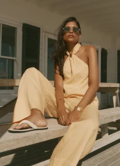 Yellow Linen Halter Top