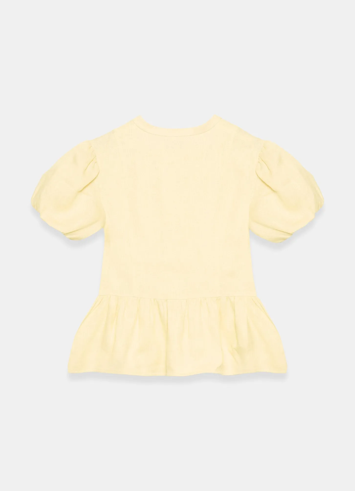 Yellow Linen Peplum Top