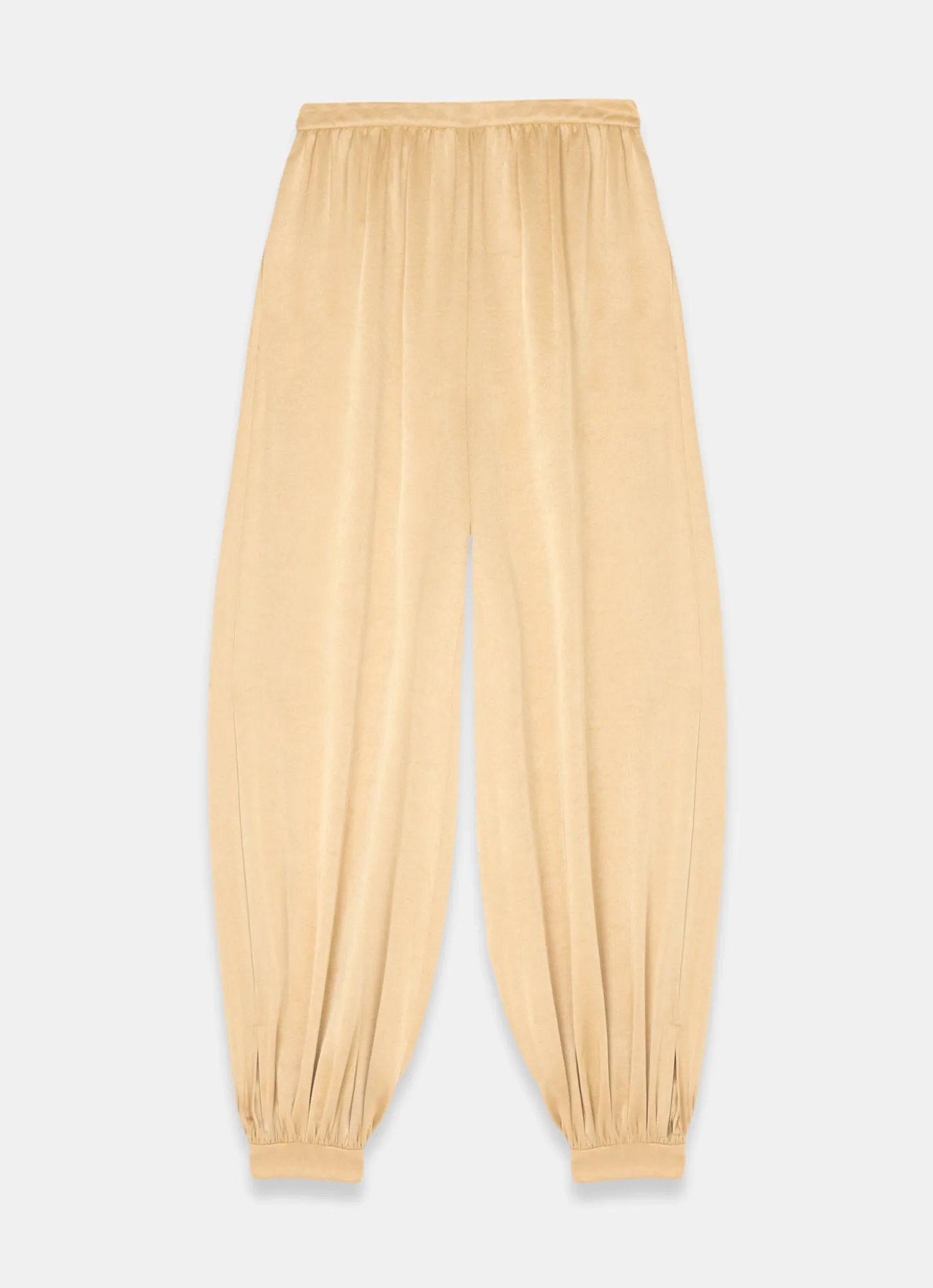 Yellow Satin Balloon Trousers