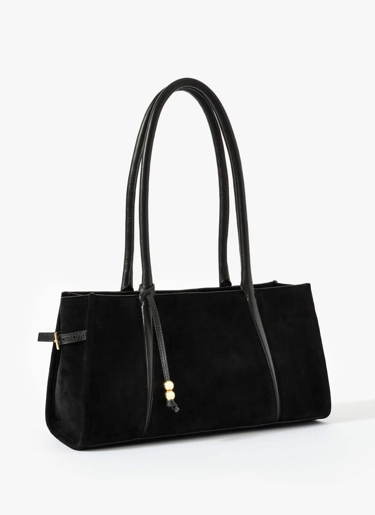 Zita Black Suede Shoulder Bag