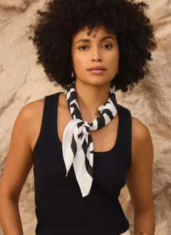 Zoe Zebra Print Satin Square Scarf
